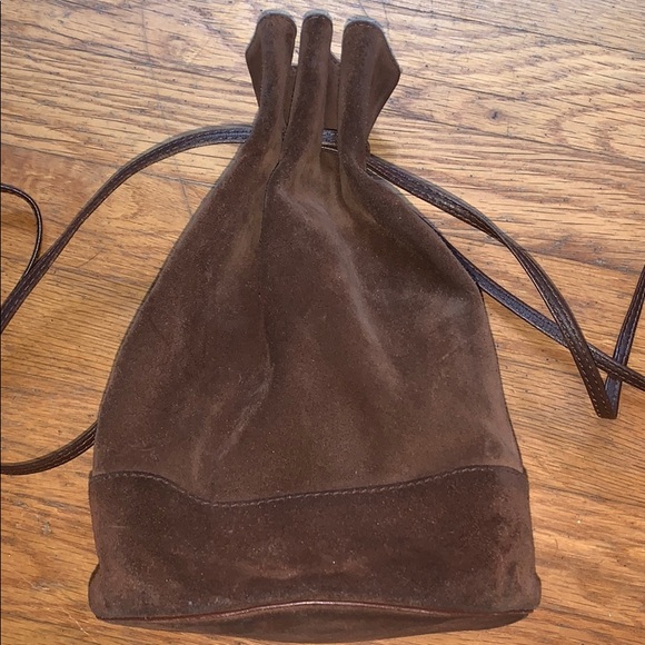 tan suede bucket bag